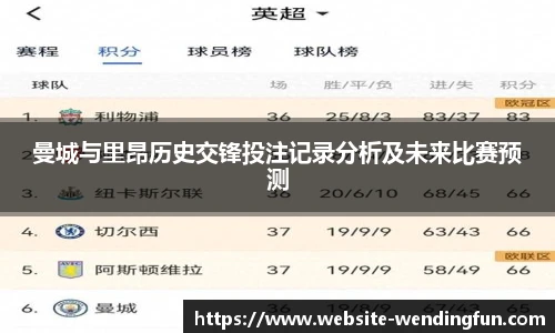 曼城与里昂历史交锋投注记录分析及未来比赛预测